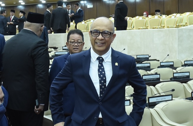 Anggota Komisi V DPR RI, Syarief Abdullah Alkadrie, saat mengikuti Sidang Tahunan MPR RI di Kompleks Parlemen, Senayan, Jakarta, Jumat (15/8/2025).