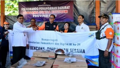 Kemkomdigi-Komunitas Postel Salurkan Bantuan Korban Banjir Denpasar