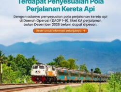 KAI Daop 2 Bandung, Sampaikan Permohonan Maaf Karena Sedang Ada Penyesuaian Jadwal dan Pola Perjalanan Mulai 1 Desember 2025