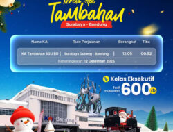 KAI Daop 8 Surabaya Operasikan Kereta Api Tambahan Surabaya–Bandung untuk Penuhi Kebutuhan Mobilitas Akhir Tahun