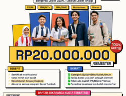 Beasiswa Gerak Tumbuh 2026 Gelombang 2 Resmi Dibuka: Rp20.000.000/Semester untuk Semua Jenjang Pendidikan Tanpa Syarat IPK