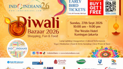 Satu Bulan Menuju Indoindians Diwali Bazaar 2026, Tiket Early Bird Buy 1 Get 1 Free Resmi Dibuka